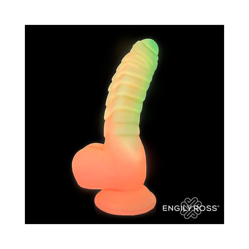 Scalidor Dildo Unicorn Brilla en la Oscuridad Silicona Líquida 18 cm