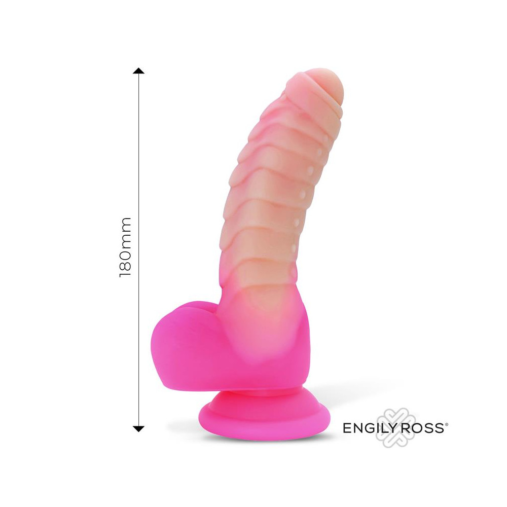 Scalidor Dildo Unicorn Brilla en la Oscuridad Silicona Líquida 18 cm