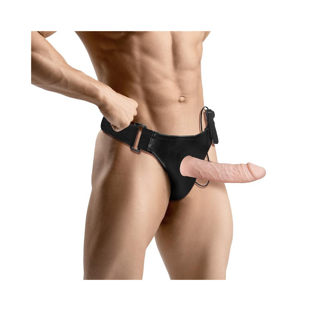 Bemax Arnés con Dildo Hueco Desmontable, Vibración y Control Remoto