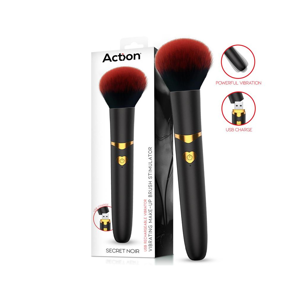 Secret Noir Estimulador Brocha de Maquillaje con Vibración Negro