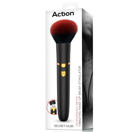 Secret Noir Estimulador Brocha de Maquillaje con Vibración Negro