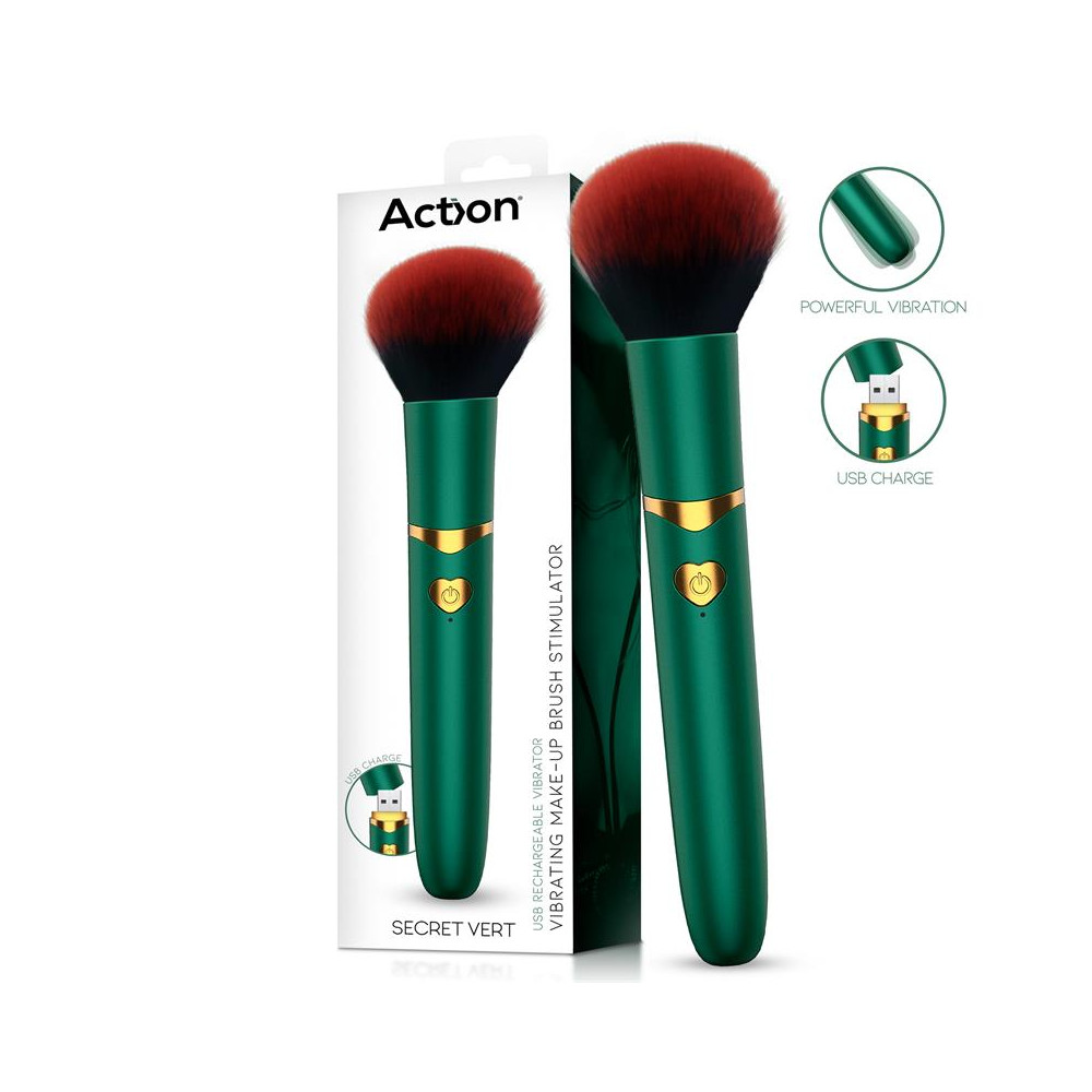 Secret Vert Estimulador Brocha de Maquillaje con Vibración Verde