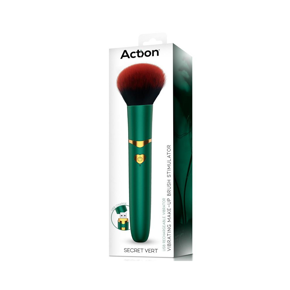 Secret Vert Estimulador Brocha de Maquillaje con Vibración Verde