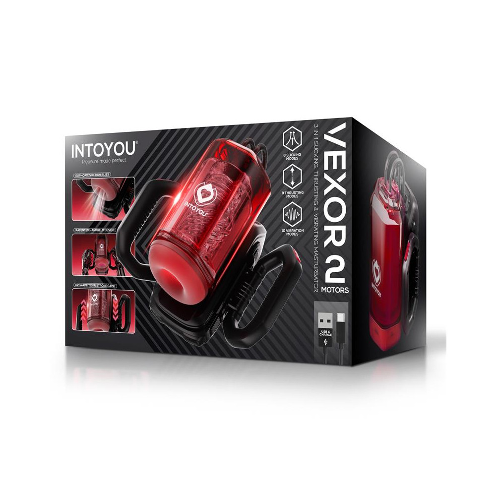 Vexor 3 in 1 Masturbador Masculino Succion, Empuje y Vibración USB-C