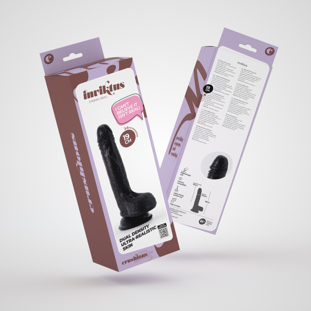 Inviktus Dildo Silicona Líquida Negro 7"