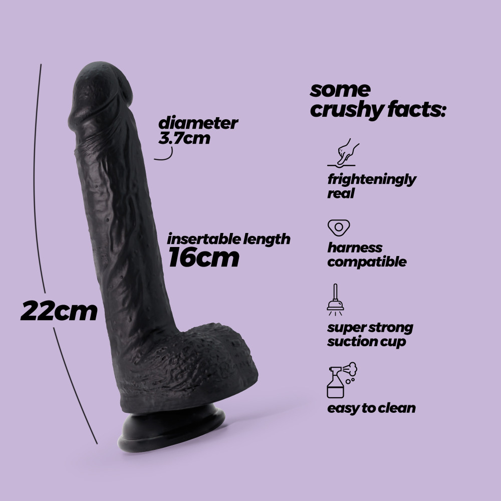 Inviktus Dildo Silicona Líquida Negro 8"