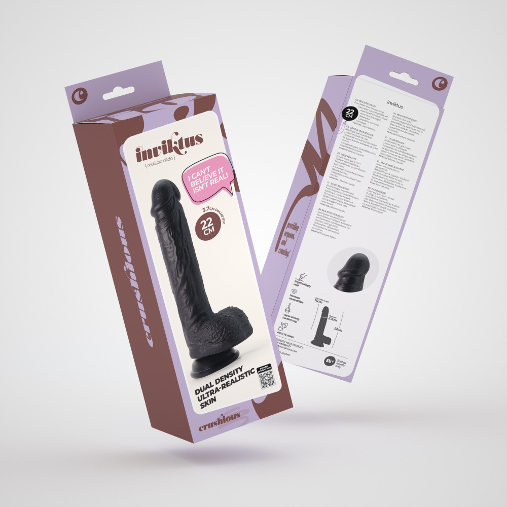 Inviktus Dildo Silicona Líquida Negro 8"