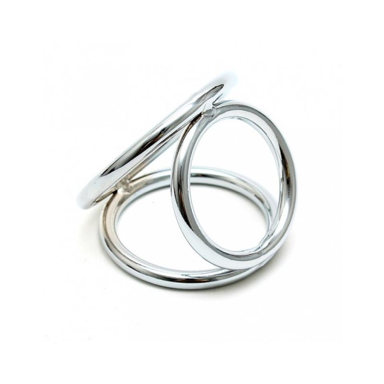  Anillos en Triángulo Metálico para Pene y Testículos