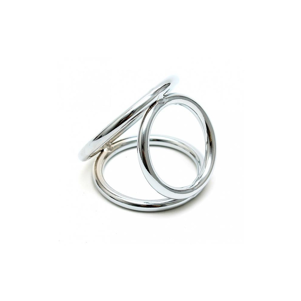  Anillos en Triángulo Metálico para Pene y Testículos