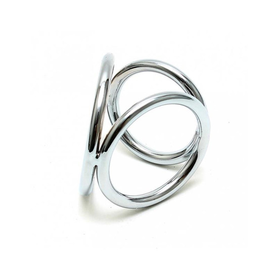  Anillos en Triángulo Metálico para Pene y Testículos