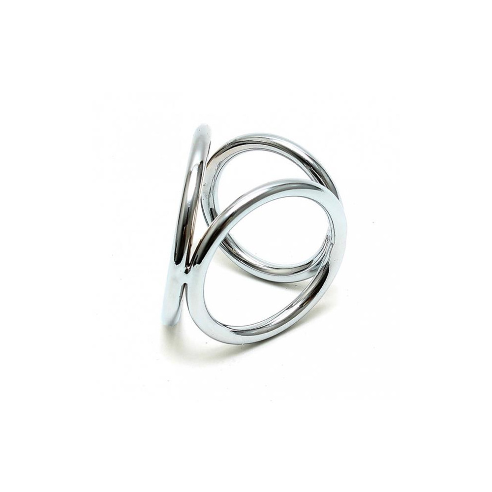 Anillos en Triángulo Metálico para Pene y Testículos