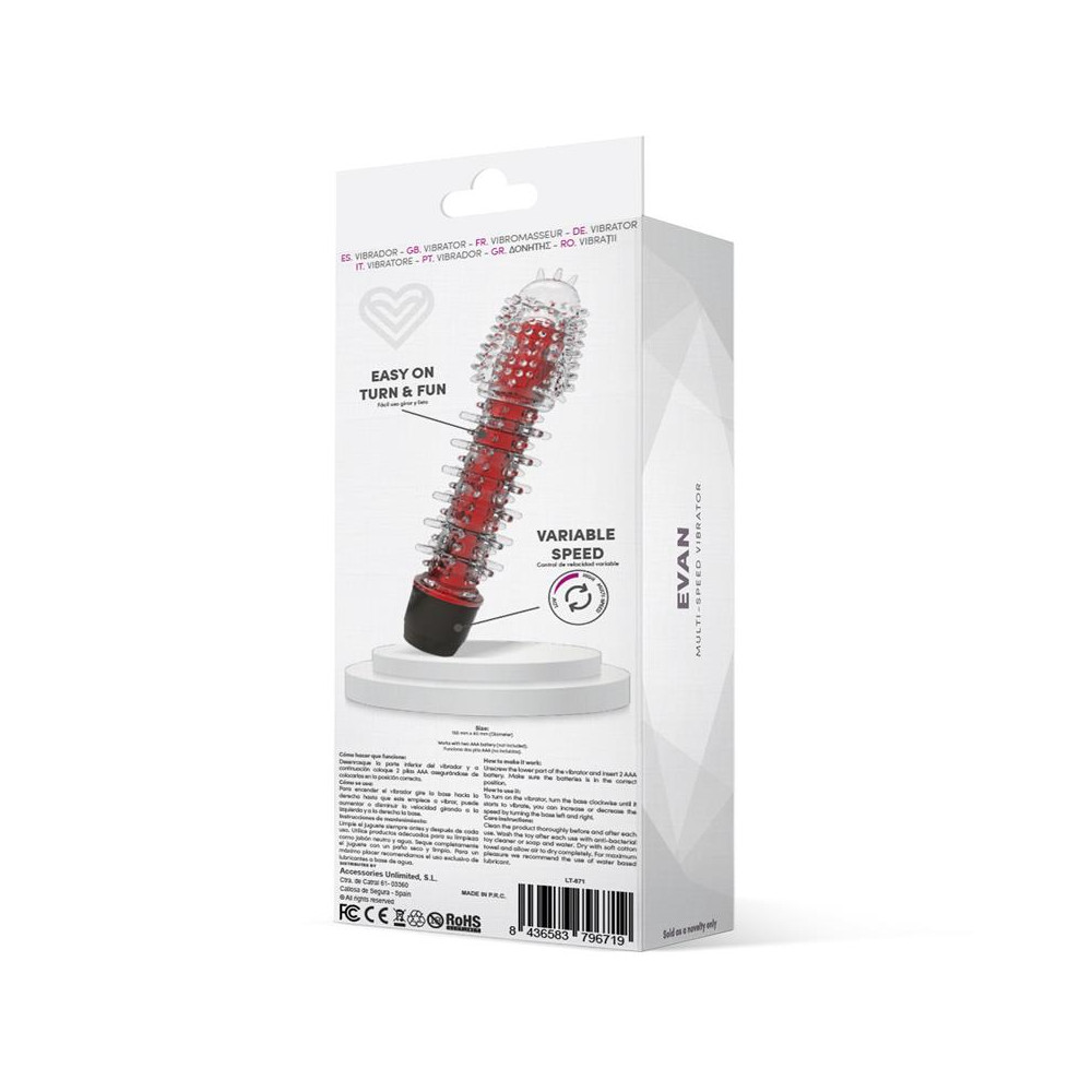 Evan Vibrador Multi Velocidad Rojo