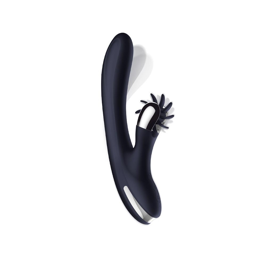 Darkspace Vibrador con Lenguas Rotadora y Movimiento Finger Azul