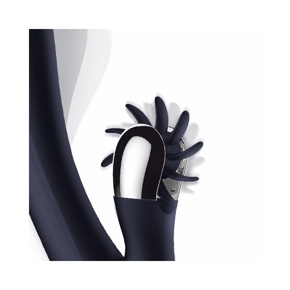 Darkspace Vibrador con Lenguas Rotadora y Movimiento Finger Azul