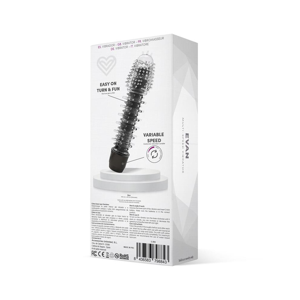 Evan Vibrador Multi Velocidad Negro
