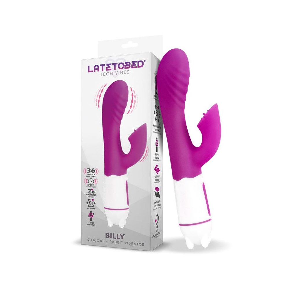 Billy Vibrador USB 36 Funciones Silicona Púrpura