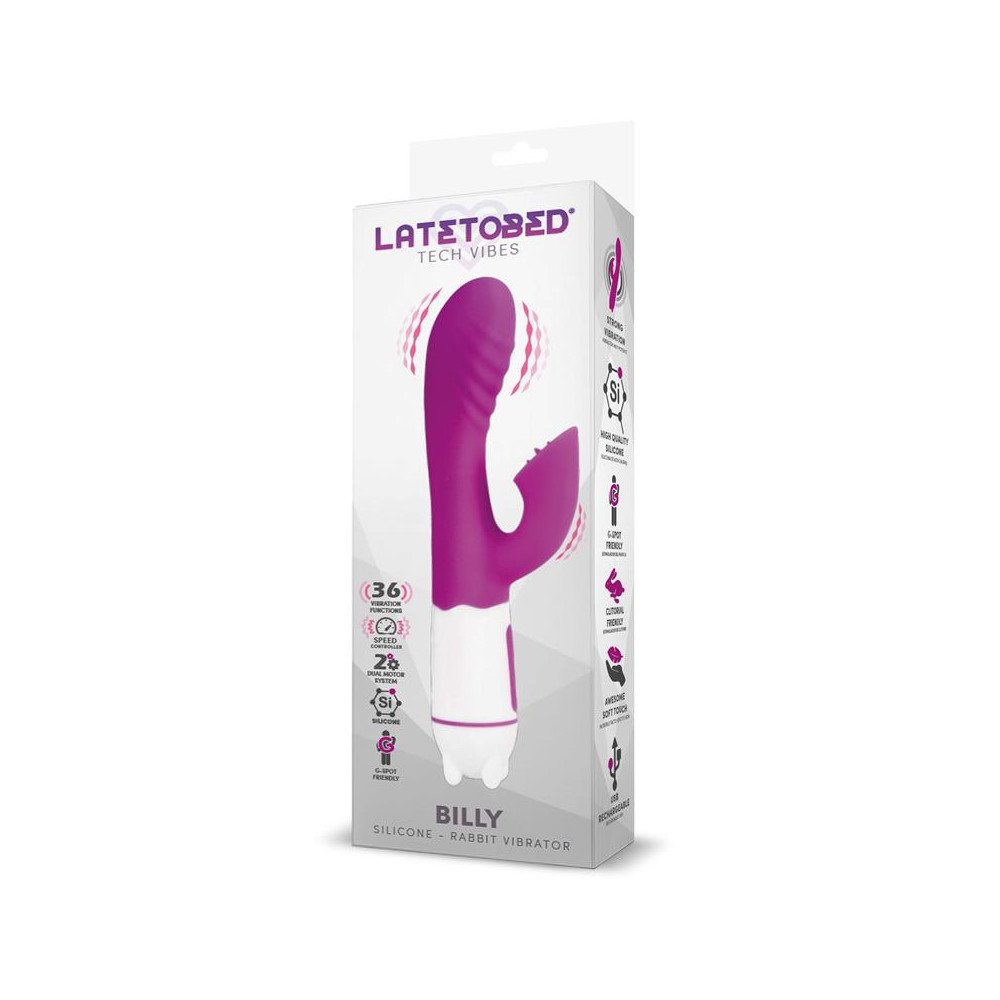 Billy Vibrador USB 36 Funciones Silicona Púrpura