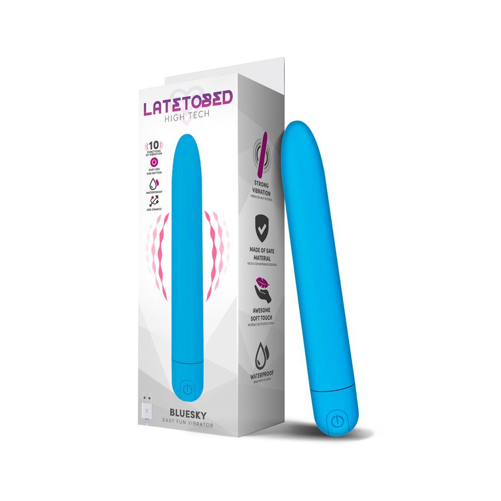 Bluesky Vibrador 10 Funciones 18,5 cm Azul Mate