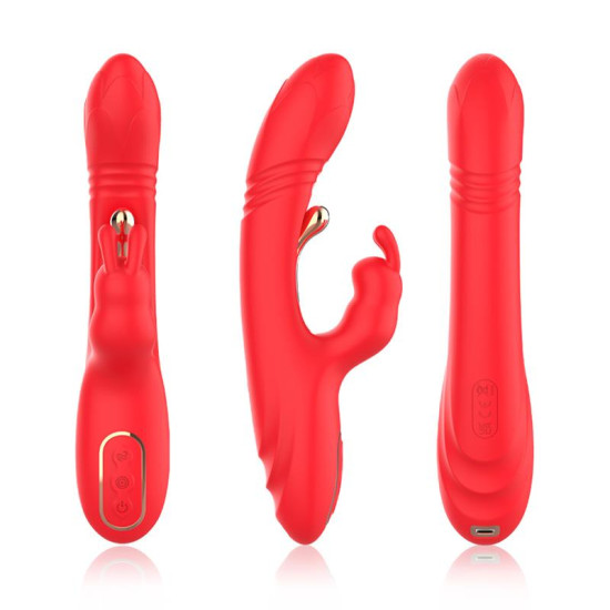 Vibrador Tickler con Thrusting Silicona Líquida