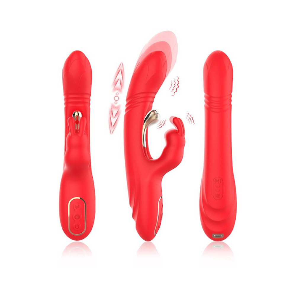 Vibrador Tickler con Thrusting Silicona Líquida