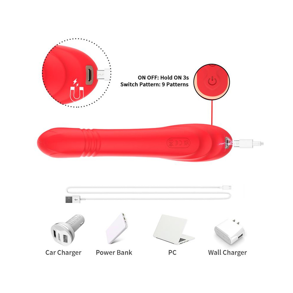 Vibrador Tickler con Thrusting Silicona Líquida