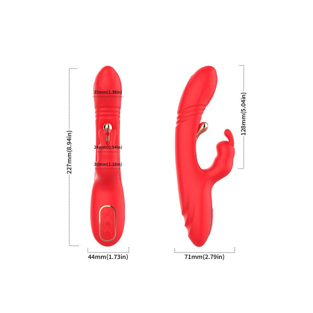 Vibrador Tickler con Thrusting Silicona Líquida