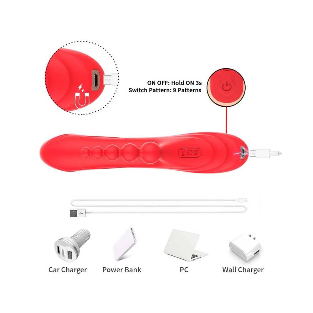 Vibrador Tickler con Cadena Anal