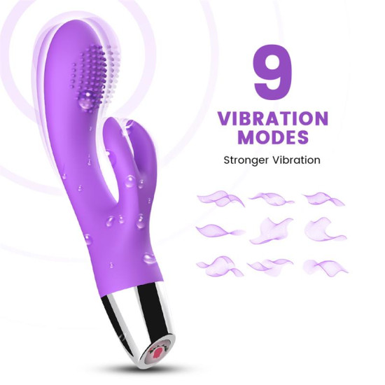  Vibrador Conejito Flexible Púrpura