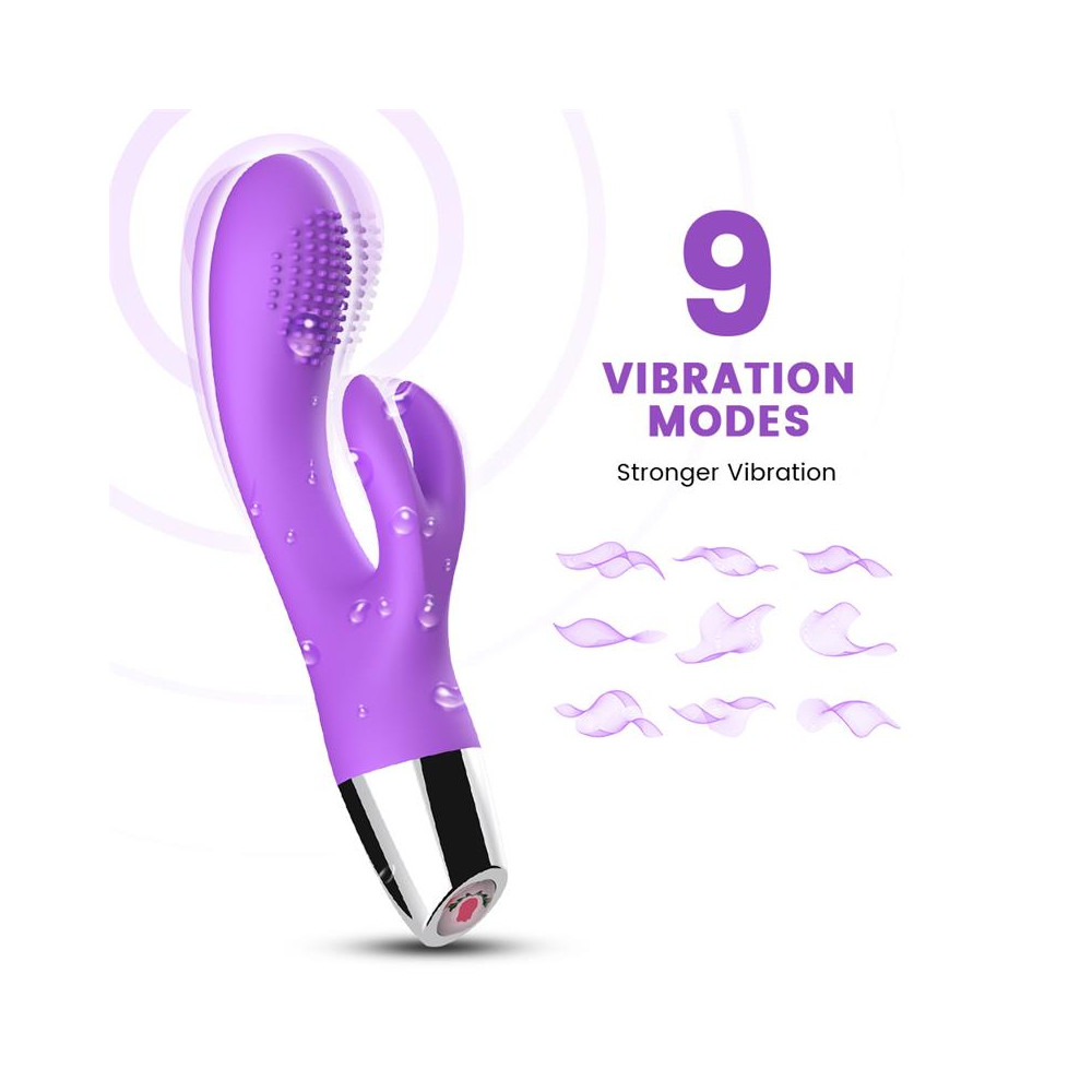 Vibrador Conejito Flexible Púrpura