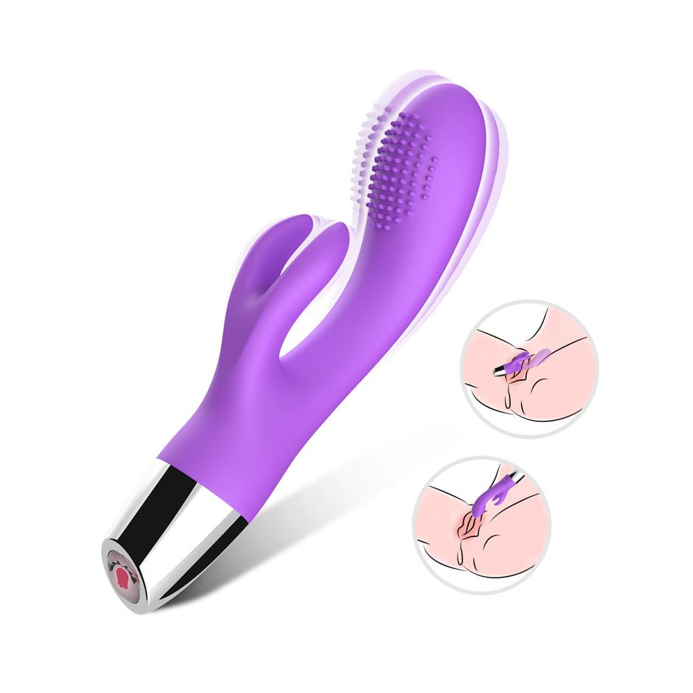  Vibrador Conejito Flexible Púrpura
