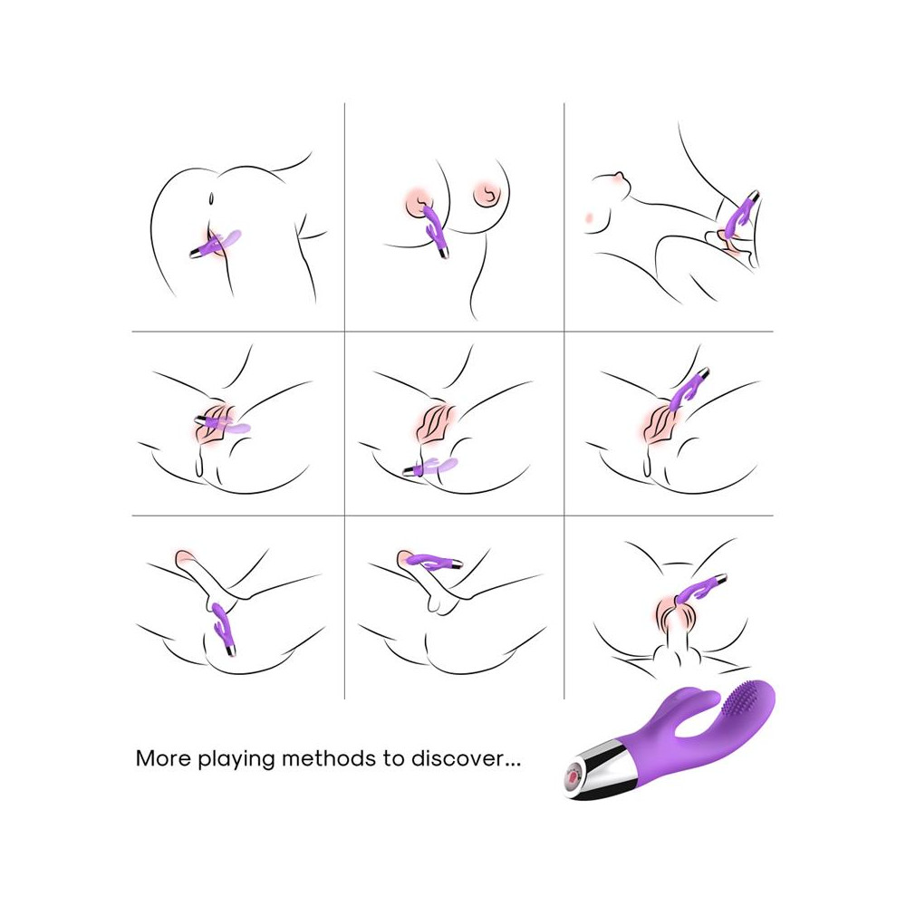  Vibrador Conejito Flexible Púrpura