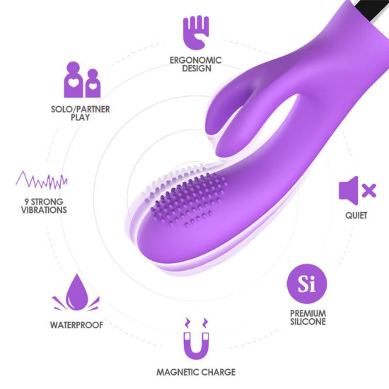  Vibrador Conejito Flexible Púrpura