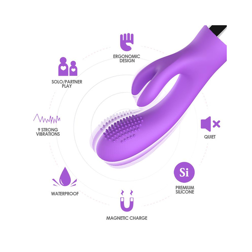  Vibrador Conejito Flexible Púrpura