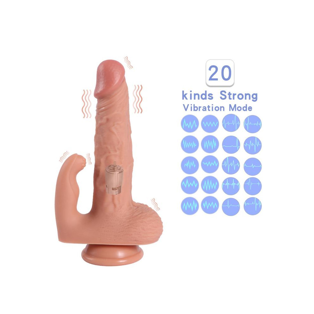 Haydon Dildo con 20 Modos de Vibración y Estimulador de Clítoris