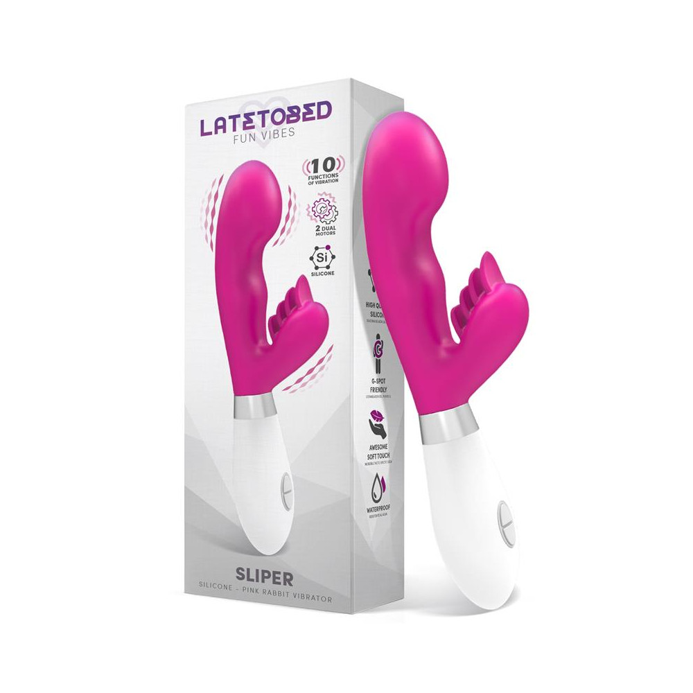 Sliper Vibrador Conejito Silicona Rosa