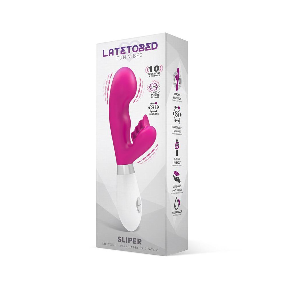 Sliper Vibrador Conejito Silicona Rosa