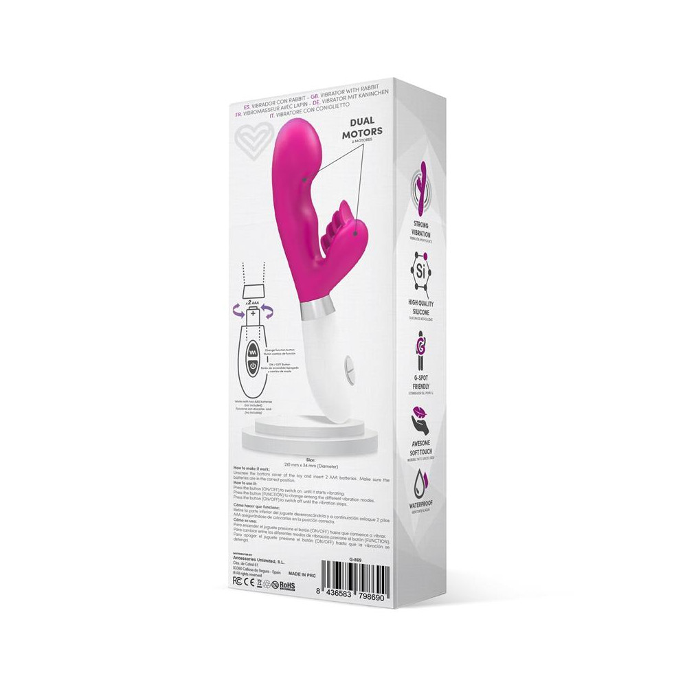 Sliper Vibrador Conejito Silicona Rosa