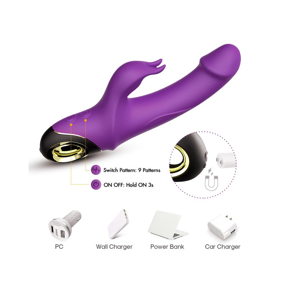 Vibrador con Rotación 360º Purpura