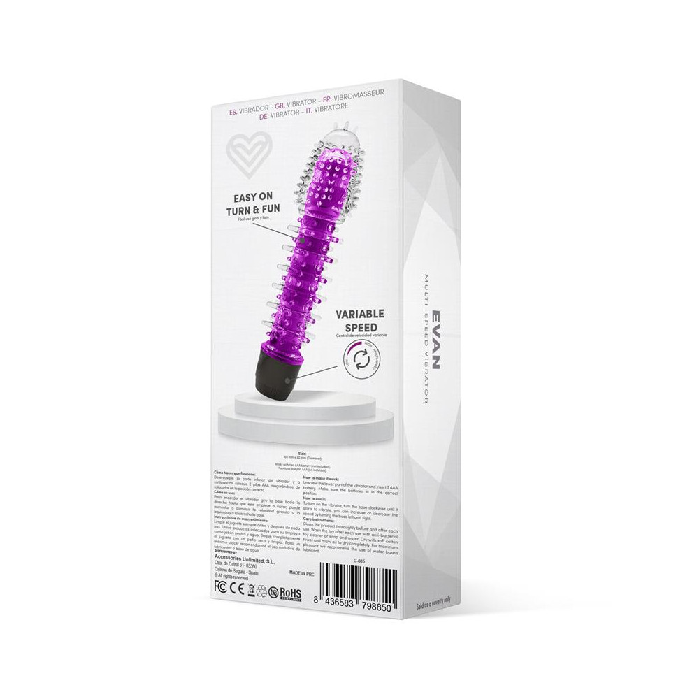 Evan Vibrador Multi Velocidad Púrpura