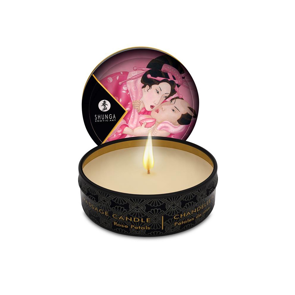 Shunga Mini Vela de Masaje Afrodisíaca Rosa