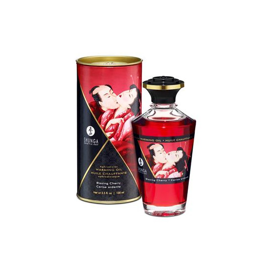Aceite de Masaje Efecto Calor Cereza Ardiente Shunga