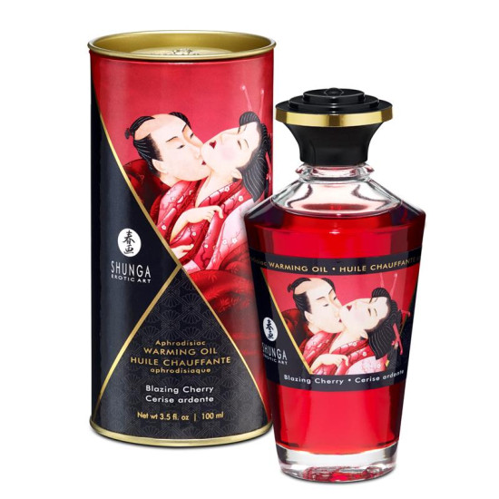 Aceite de Masaje Efecto Calor Cereza Ardiente Shunga