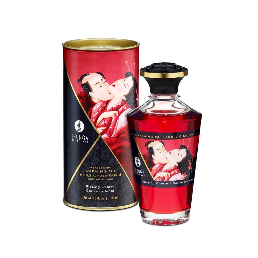 Aceite de Masaje Efecto Calor Cereza Ardiente Shunga