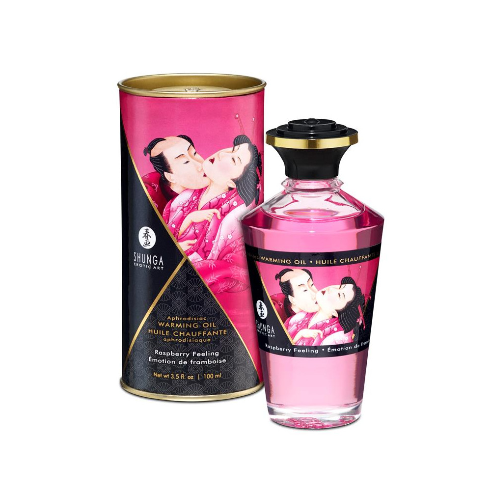 Aceite de Masaje de Efecto Calor Aroma a Frambuesa Shunga