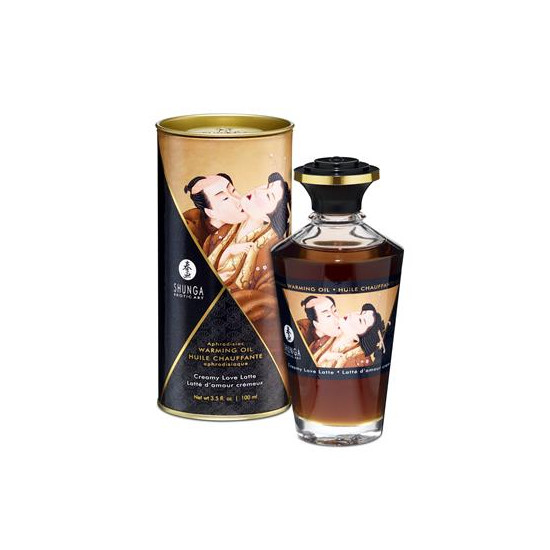 Aceite de Masaje Efecto Calor Aroma a Creamy Latte Shunga