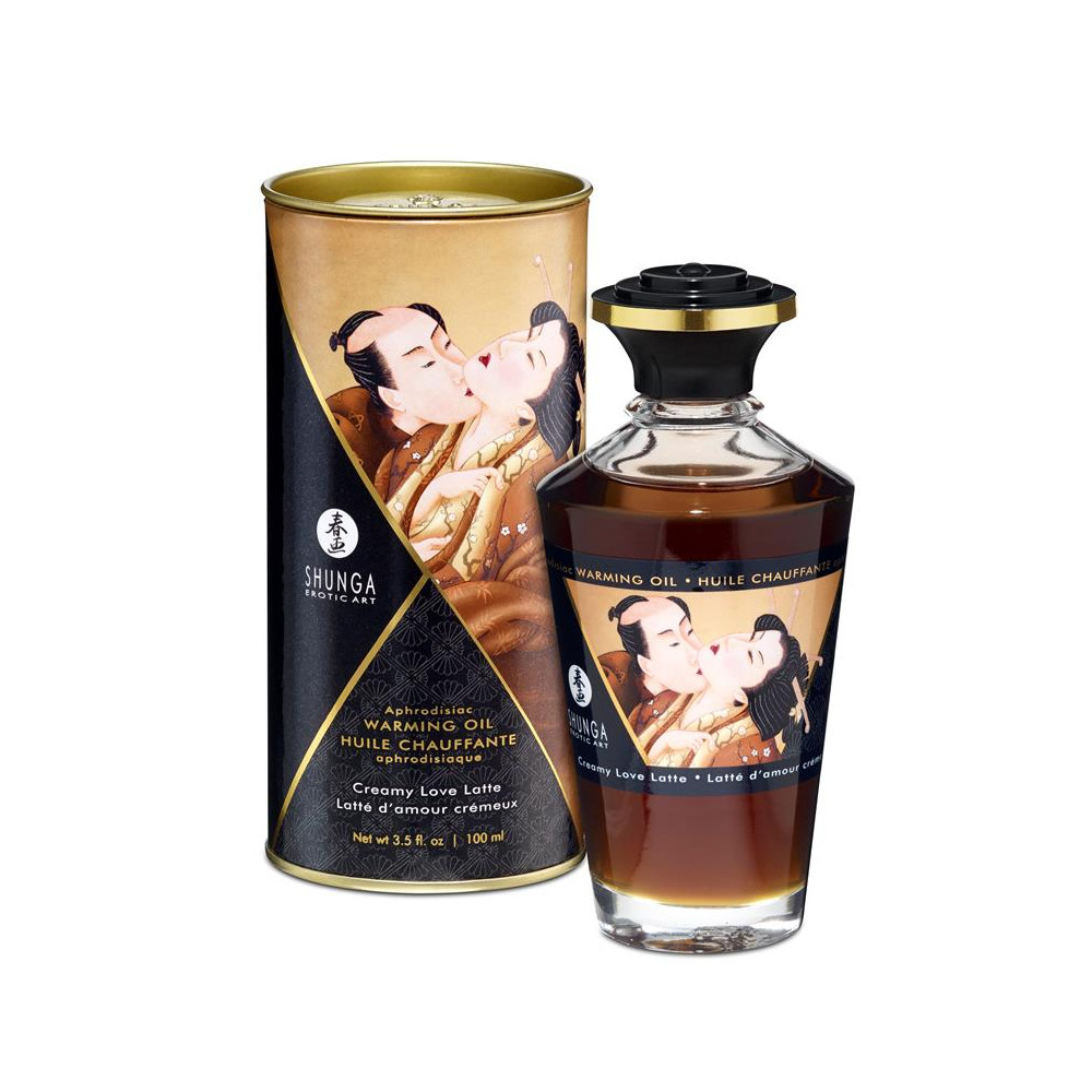 Aceite de Masaje Efecto Calor Aroma a Creamy Latte Shunga