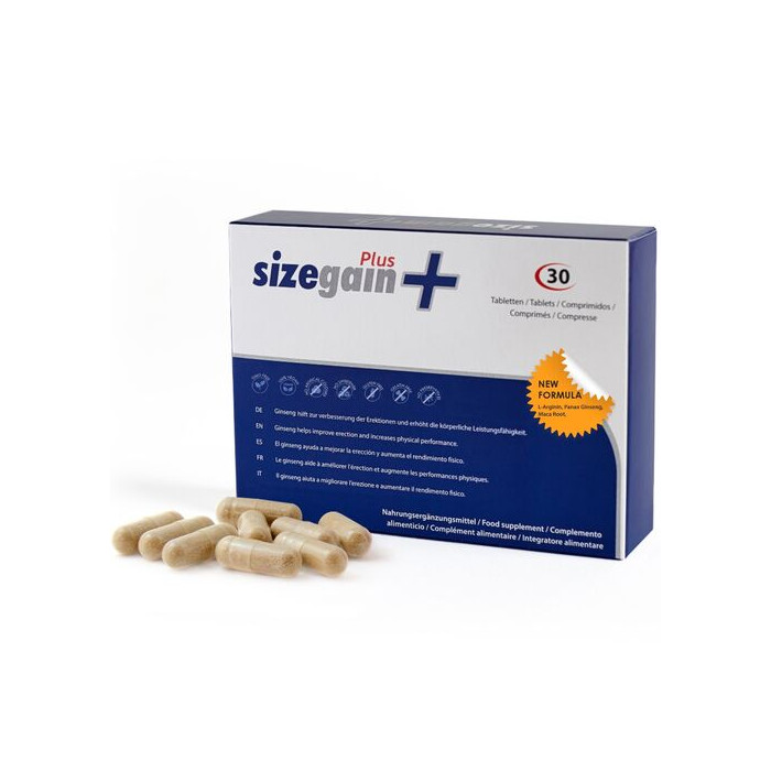 SizeGain Plus – Complemento alimenticio para aumentar el tamaño del pene y mejorar la potencia sexual