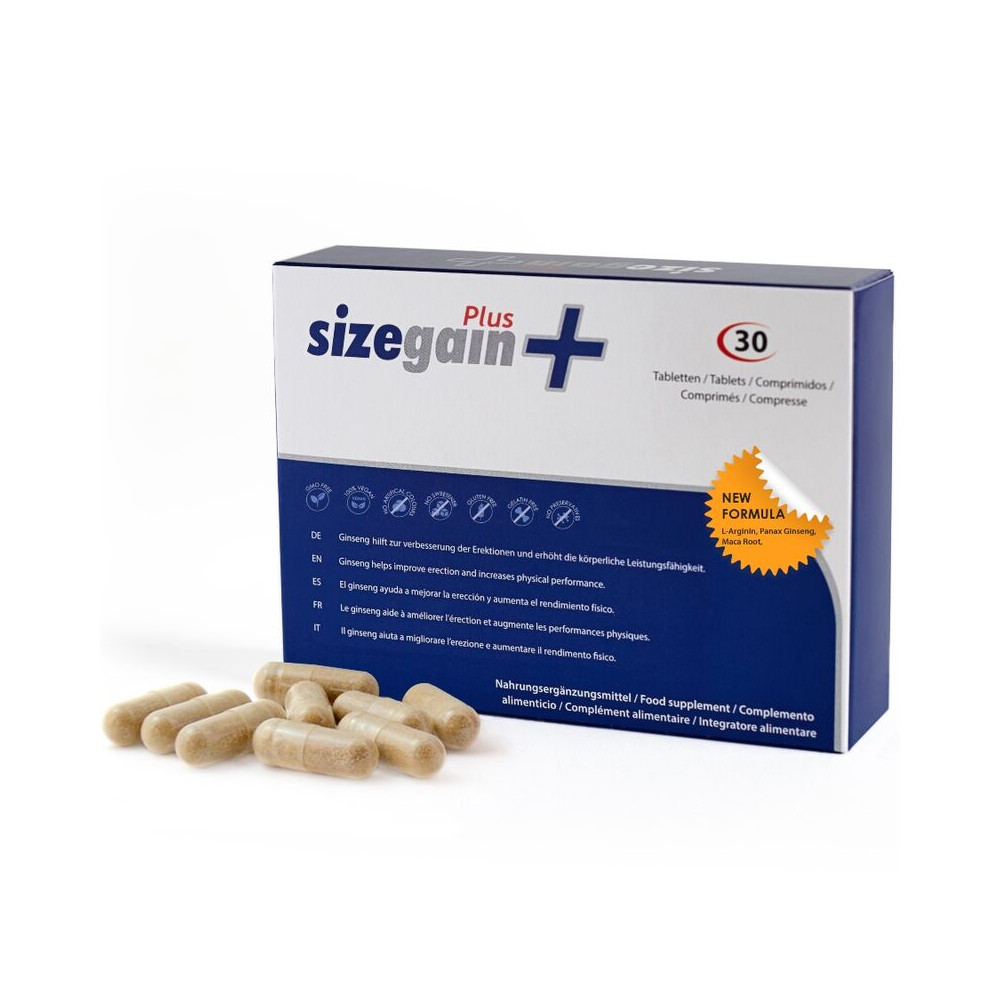 SizeGain Plus – Complemento alimenticio para aumentar el tamaño del pene y mejorar la potencia sexual