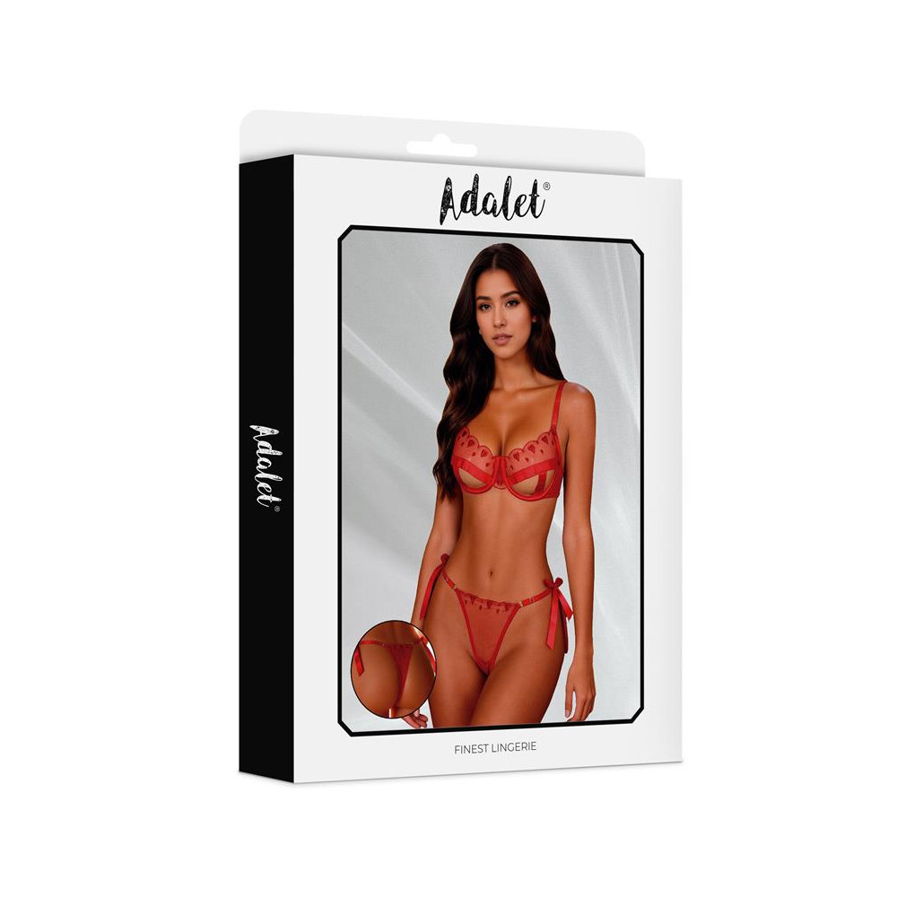 Edwina Set de Tanga y Sujetador Rojo