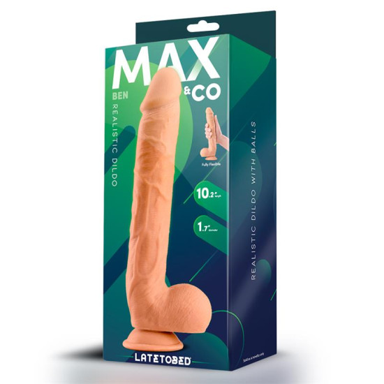 Ben Dildo Realista con Testículos 10.2" Natural
